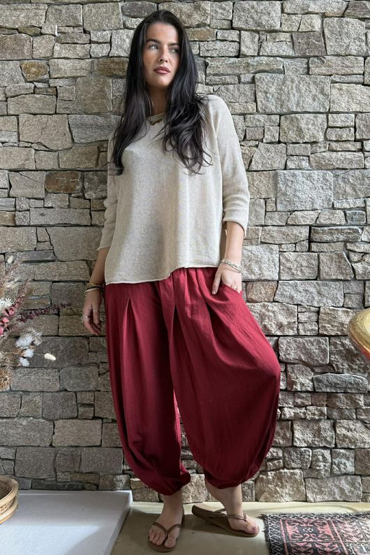 Basso Shirring Genie Pant Sangria